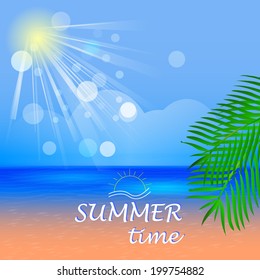 Vector illustration with summer design/design for print, poster with place for your content