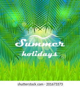 Vector illustration with summer design/design for print, poster with place for your content 