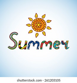 Vector illustration. Summer doodle design element