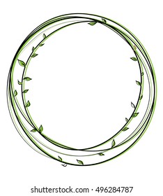 Vector illustration of a summer floral circle for simple text