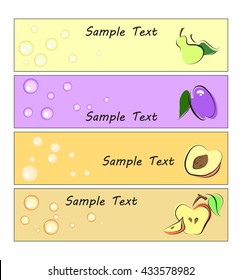 Vector illustration of the summer fruit banners.