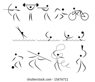 Vector illustration summer games sport icons set