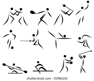 Vector illustration summer games sport icons set