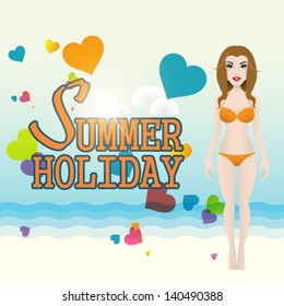 Vector illustration of summer girl