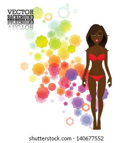 Vector illustration of summer girl