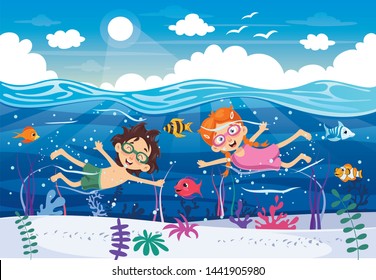 Vector Illustration Of Summer Holiday