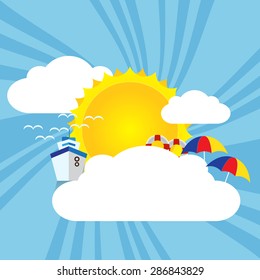 vector illustration summer holiday background.