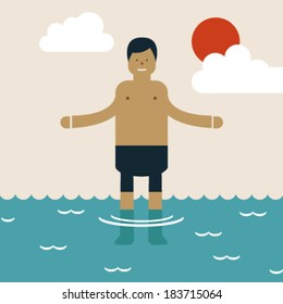 Vector illustration. Summer holiday. Flat design concept
