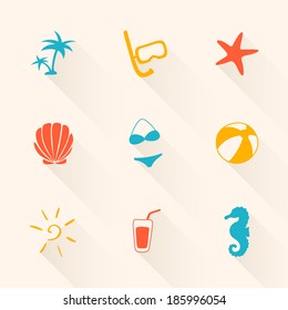 Vector Illustration of Summer Holiday Icons