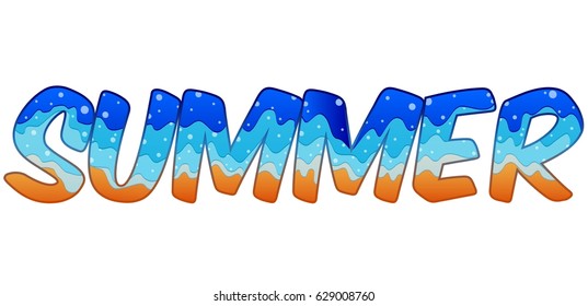 Vector illustration of Summer holiday text