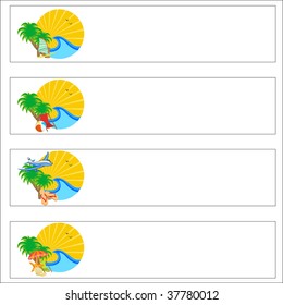Vector illustration of summer holidays banner set