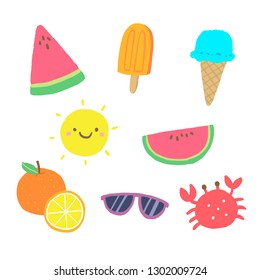 Vector illustration of summer icons