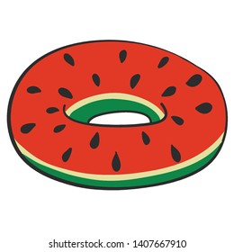 vector illustration summer joy watermelon red lifebuoy