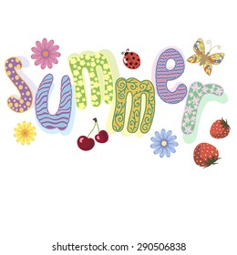 Vector illustration  of summer lettering