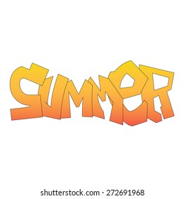 vector illustration of summer letters