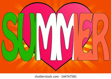Vector Illustration of Summer Love with the Flag of Ireland