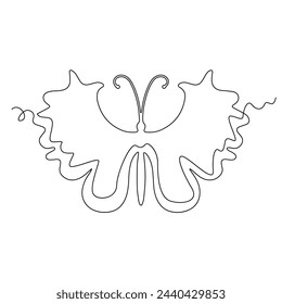 Ilustración vectorial de la polilla de verano y el icono de la mariposa
