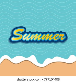 vector illustration summer  on beach