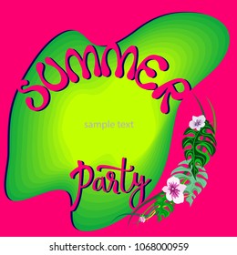 vector illustration of summer party, abstract background, banner