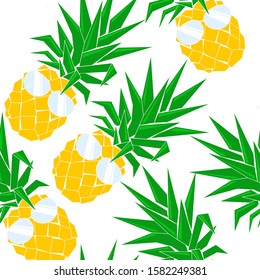 
vector illustration summer pattern on a white background, pineapple