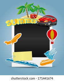 Vector illustration. Summer photo frame.