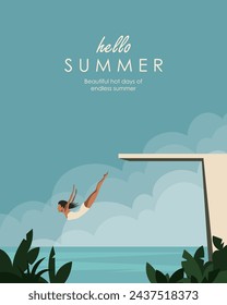 Vector illustration. Summer poster, banner, card, cover. Modern style, flat design.