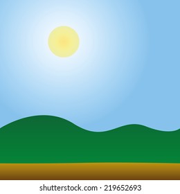 vector illustration of summer rural landscape