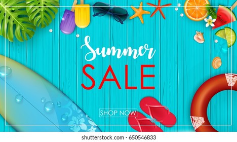 Vector illustration of Summer sale banner