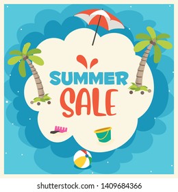 Vector Illustration Of Summer Sale Design