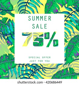 Vector Illustration of Summer sale for Design, Website, Background, Banner. Element Template