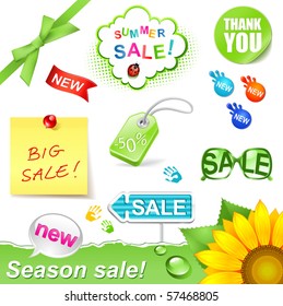 vector illustration summer sale set