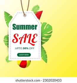 Vector illustration of Summer Sale social media story feed set mockup template
