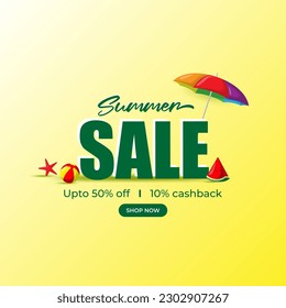 Vector illustration of Summer Sale social media story feed set mockup template