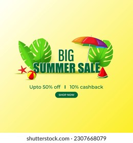 Vector illustration of Summer Sale social media story feed set mockup template