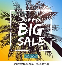 Vector illustration of Summer sale template banner