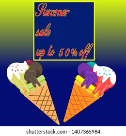 Vector illustration of summer sales, discount web banner template for your website with beautiful vector design Vector graphics