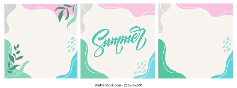 Vektorgrafik Sommerset-Viber abstrakter Hintergrund. Pastellfarben mit Sommerschrift.