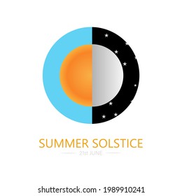 Vector Illustration of Summer Solstice.