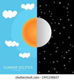 Vector Illustration of Summer Solstice.