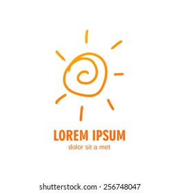 Vector Illustration of a Summer Sun Logo Design Template