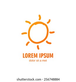 Vector Illustration of a Summer Sun Logo Design Template