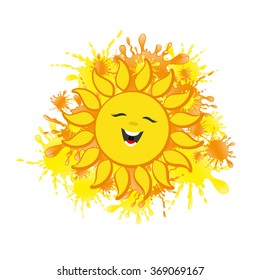 Vector illustration. Summer sun on a white background.