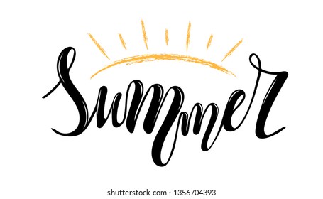 Vector illustration of summer text. Text design for banner templates, cards, covers, invitations, posters. Eps 10 