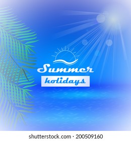 Vector illustration with summer theme/design for print, poster with place for your content