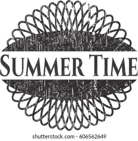 Vector Illustration of Summer Time with chalkboard texture
