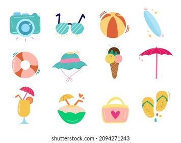 Vector illustration summer time element object for graphic designer edit vector template for poster, postcard, logo design, flyer, banner, sticker, t shirt, etc. 