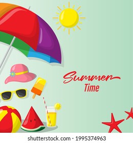 vector illustration for summer time, hello summer banner