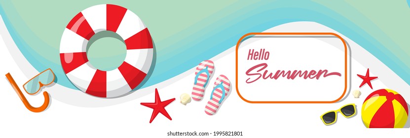 vector illustration for summer time, hello summer banner