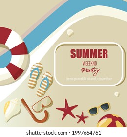 vector illustration for summer time, hello summer banner