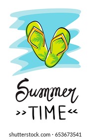 Vector illustration of Summer time shoes